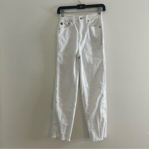 AG Adriano Goldschmied Jeans The Yvette High Rise Wide Leg Ankle White Size 24